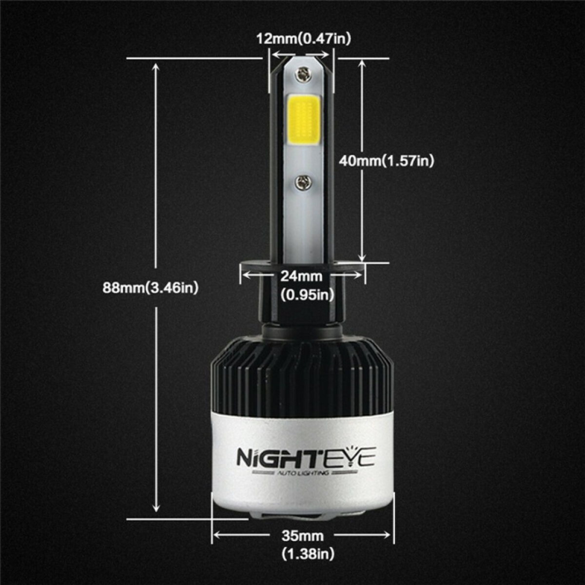 Λάμπες LED Αυτοκινήτου 72W 9000LM 6500K IP68 Σετ 2 Τεμαχίων NightEYE A315-S2-H1 - Image 3