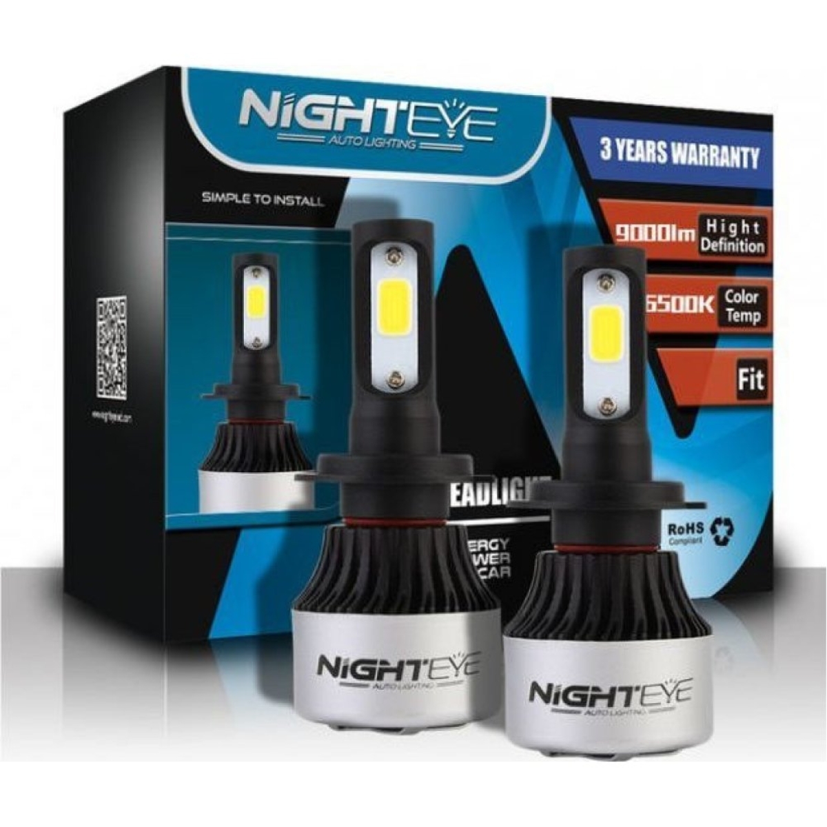 Λάμπες LED Αυτοκινήτου 72W 9000LM 6500K IP68 Σετ 2 Τεμαχίων NightEYE A315-S2-H1 - Image 4