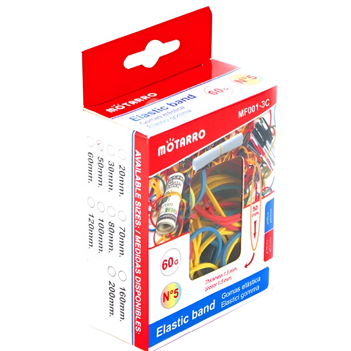 Λαστιχάκια Πολύχρωμα Νο5 50x1.5mm 60g Motarro MF001-3C - Image 2