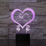 Επιτραπέζιο Φωτιστικό LED 3D Illusion Με 7 Χρώματα - Καρδιά & Τριαντάφυλλα - Image 5