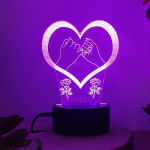 Επιτραπέζιο Φωτιστικό LED 3D Illusion Με 7 Χρώματα - Καρδιά & Τριαντάφυλλα - Image 4