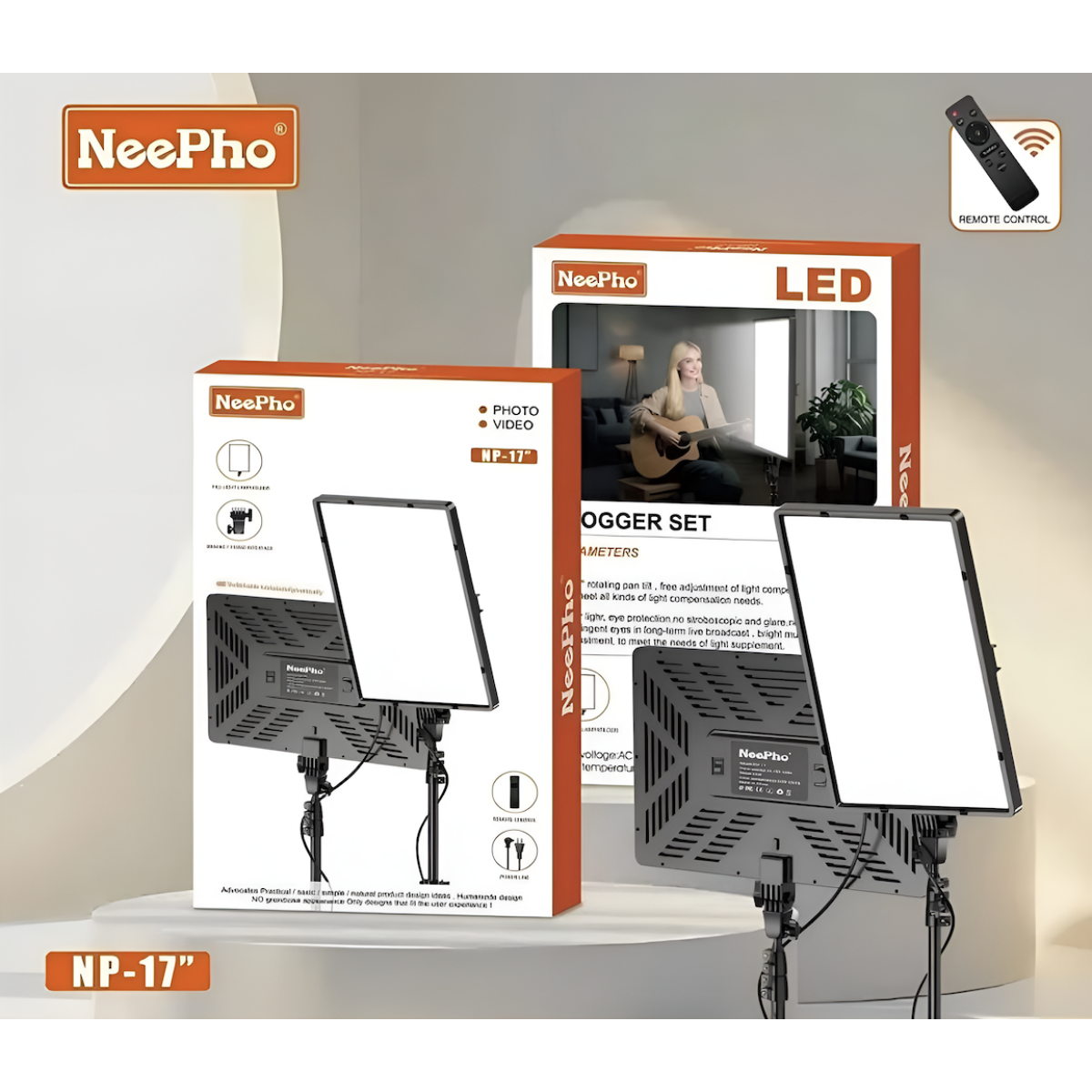 LED Φωτιστικό Πάνελ Για Φωτογραφία Και Βίντεο Με Βάση NeePho NP-17 - Image 4