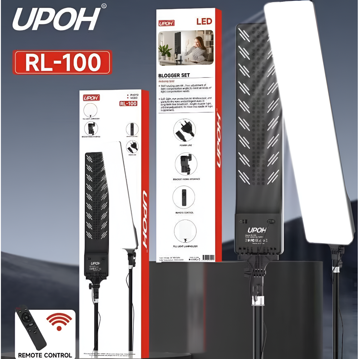 LED Φωτιστικό Studio με Τηλεχειριστήριο UPOH RL-100 - Image 4
