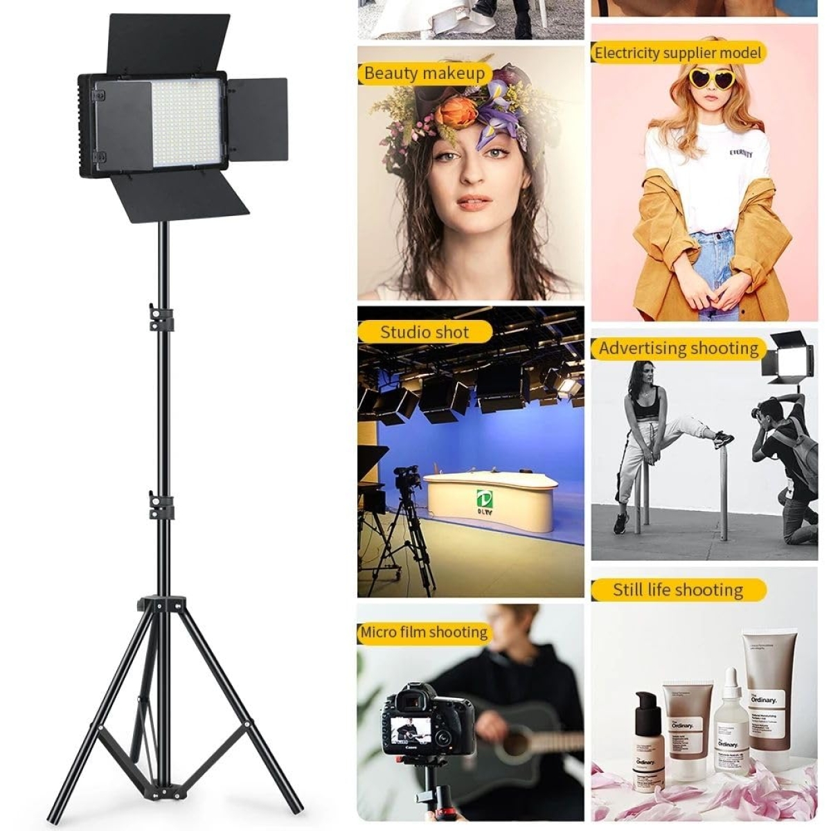 LED RGB Studio Φωτιστικό 800 LED 60W με Τηλεχειριστήριο - Image 8