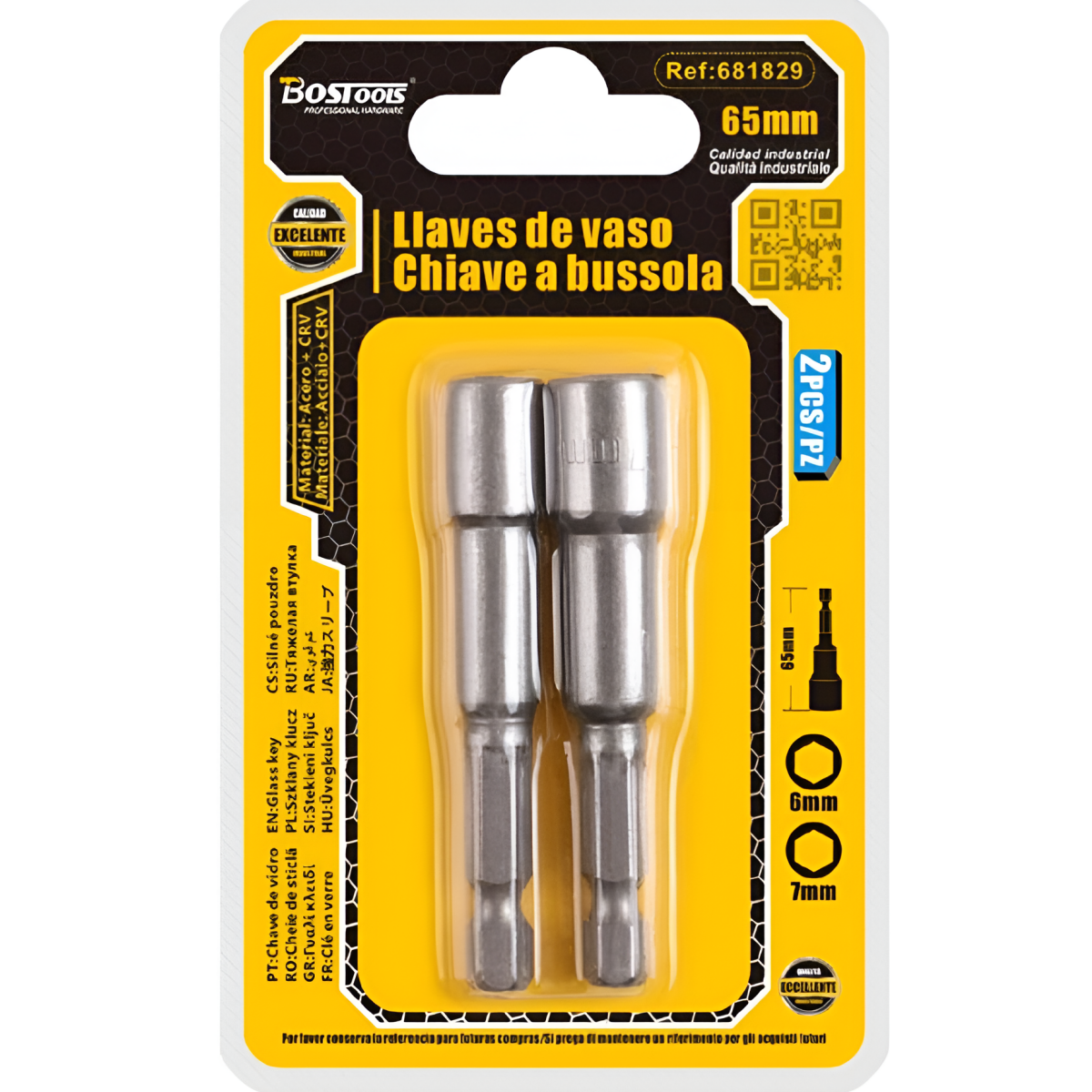 Μαγνητικά Καρυδάκια 6mm & 7mm 65mm 2τμχ BossTools 681829
