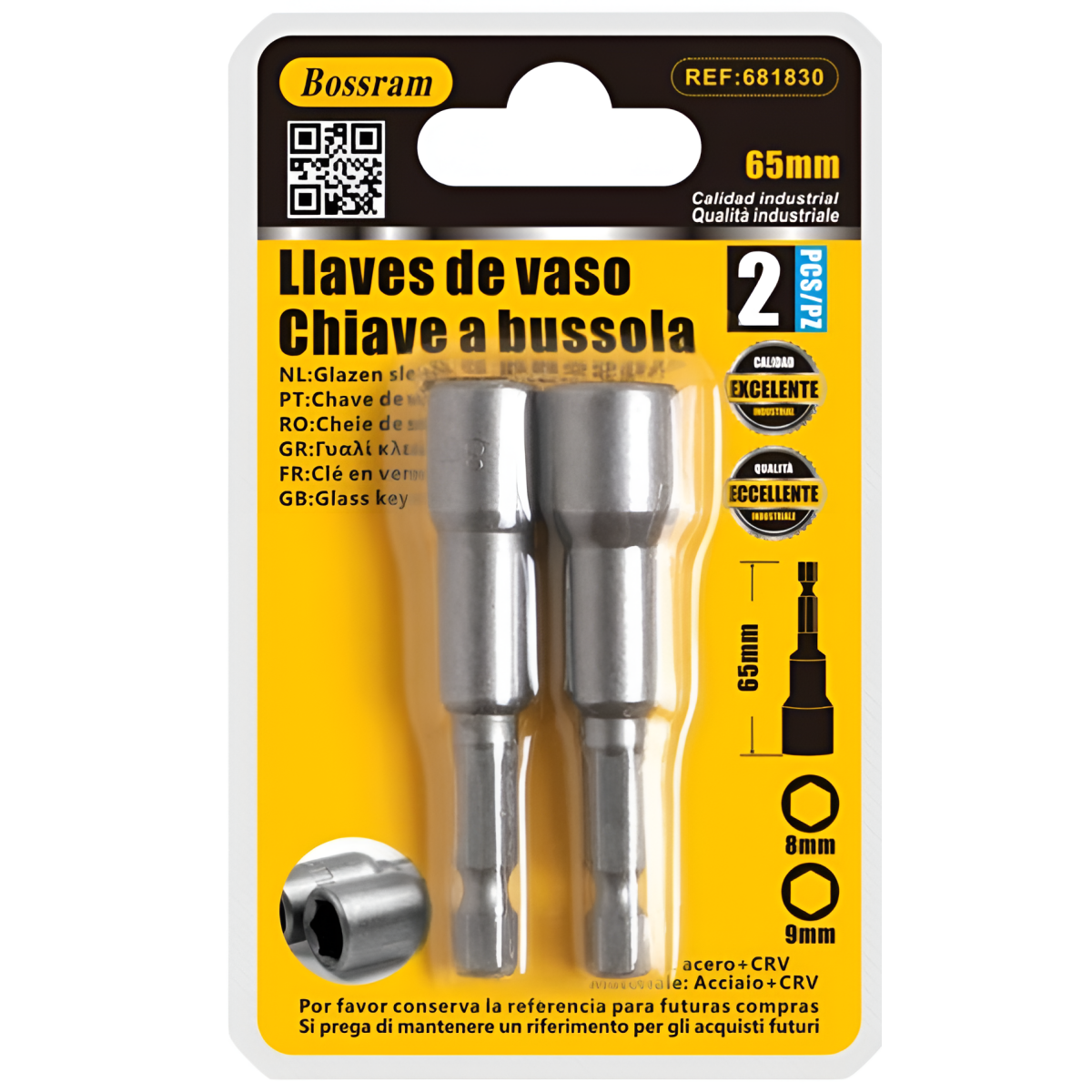 Μαγνητικά Καρυδάκια 8mm & 9mm 65mm 2τμχ Bossram 681830