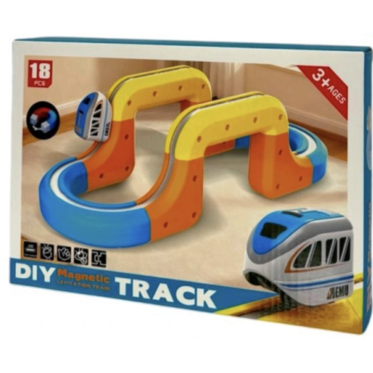 Μαγνητική Πίστα Τρένου DIY Magnetic Track 18 Τεμαχίων - Image 2