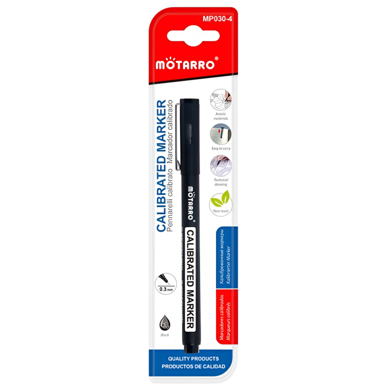 Μαρκαδόρος Σχεδίασης 0.3mm Μαύρος Motarro MP030-4