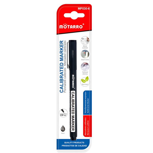 Μαρκαδόρος Σχεδίασης 0.5mm Μαύρος Motarro MP030-6
