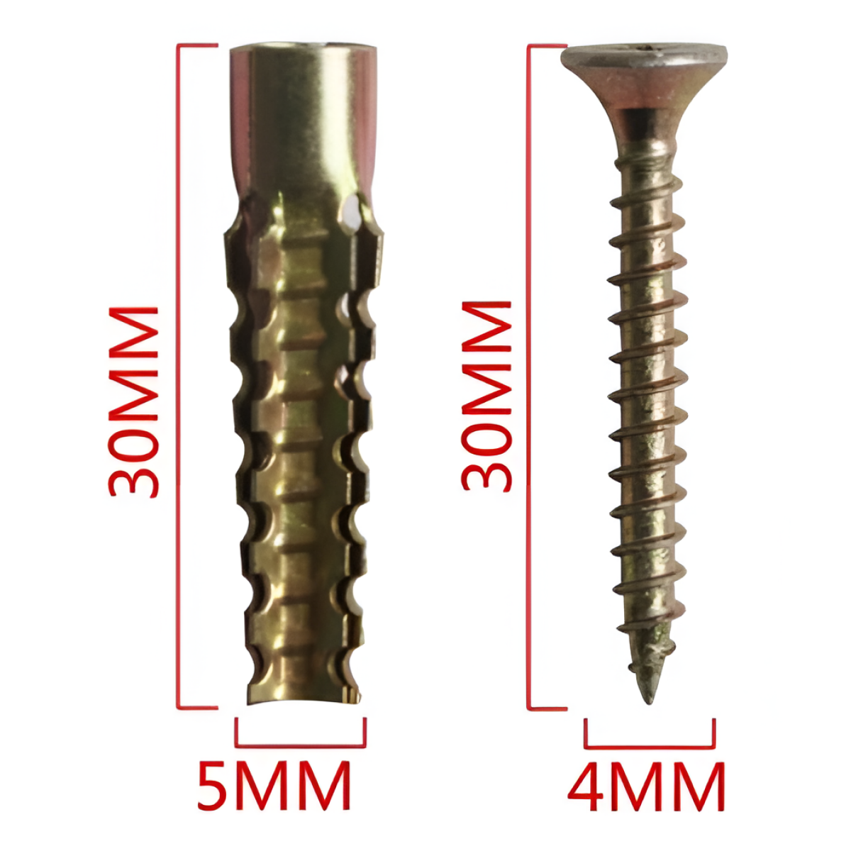 =Μεταλλικά Βύσματα με Βίδες 5x30mm & 4x30mm 12τμχ Bossram 993142