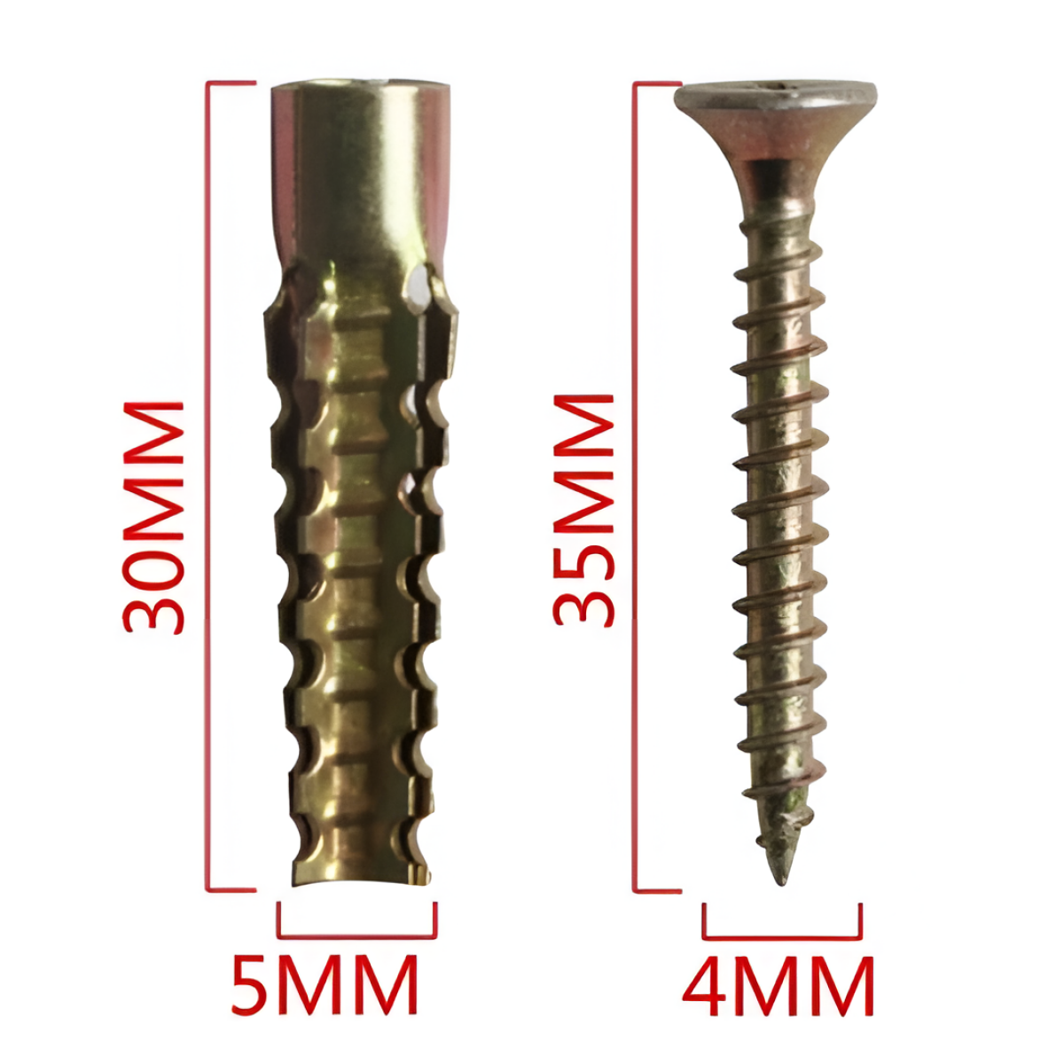 Μεταλλικά Βύσματα με Βίδες 5x30mm & 4x35mm 12τμχ Bossram 993143