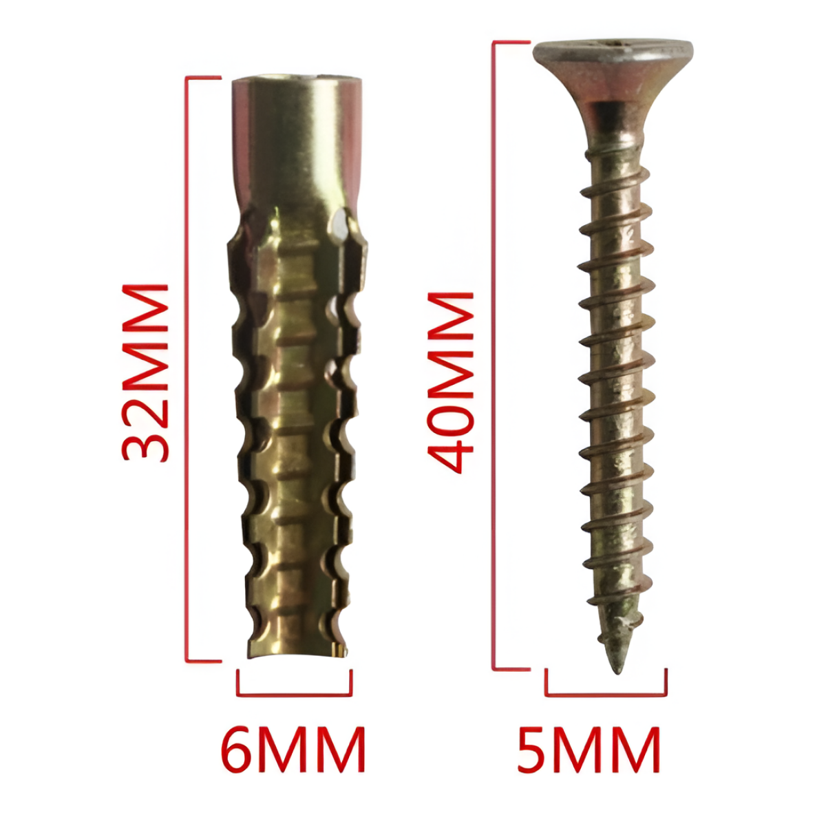 Μεταλλικά Βύσματα με Βίδες 6x32mm & 5x40mm 10τμχ BosTools 993145