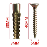 Μεταλλικά Βύσματα με Βίδες 8x38mm & 6x40mm 6τμχ Bossram 993146 - Image 2