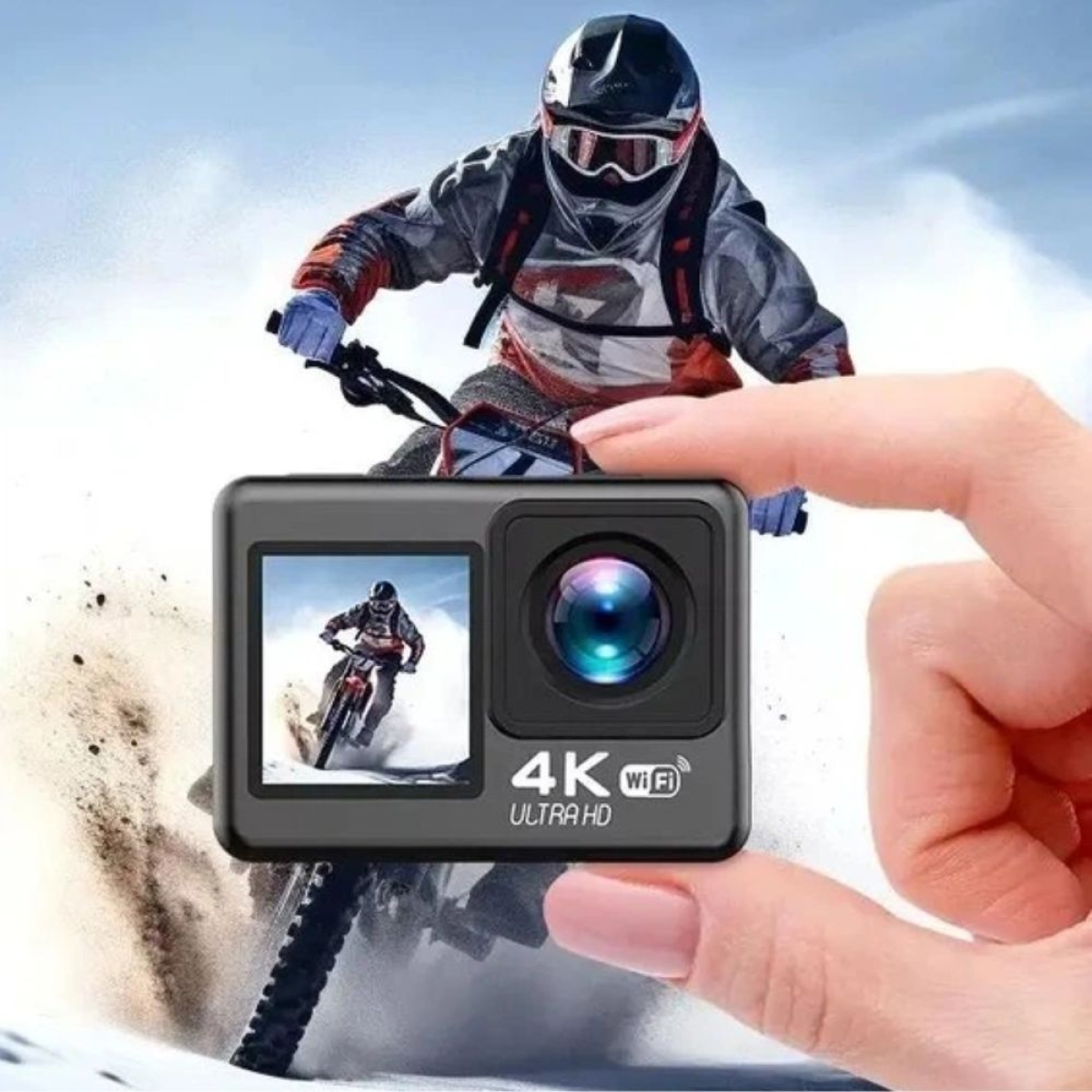 Μίνι Κάμερα δράσης διπλής οθόνης 4K/30FPS 20MP με αδιάβροχη θήκη HL18668-247