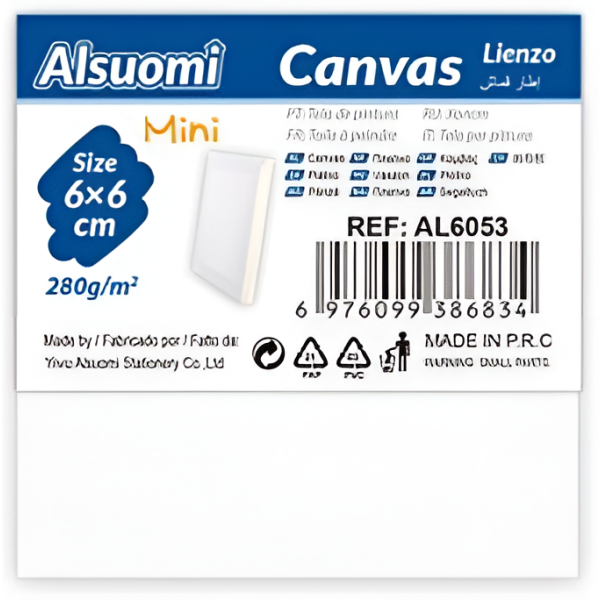 Μίνι Τελάρο Ζωγραφικής 6x6x1,6cm 280g/m² Alsuomi AL6053