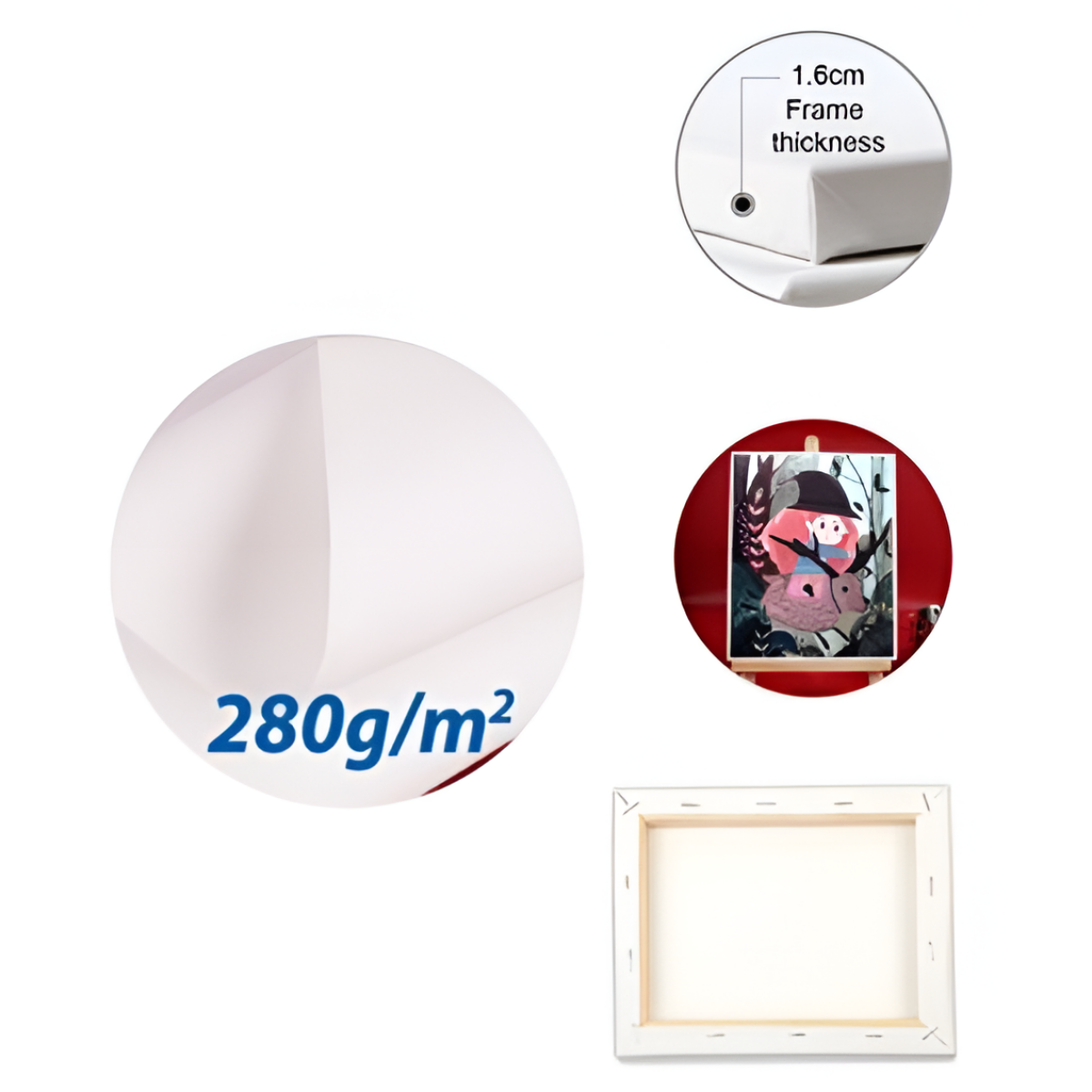 Μίνι Τελάρο Ζωγραφικής 8x8x1,6cm 280g/m² Alsuomi AL6054 - Image 3
