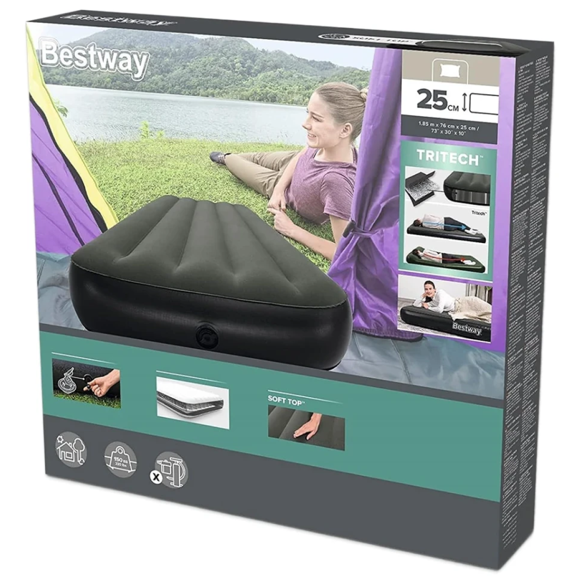 Μονό Φουσκωτό Στρώμα Tritech Air 185x76x25 εκ. Bestway 6713K - Image 3