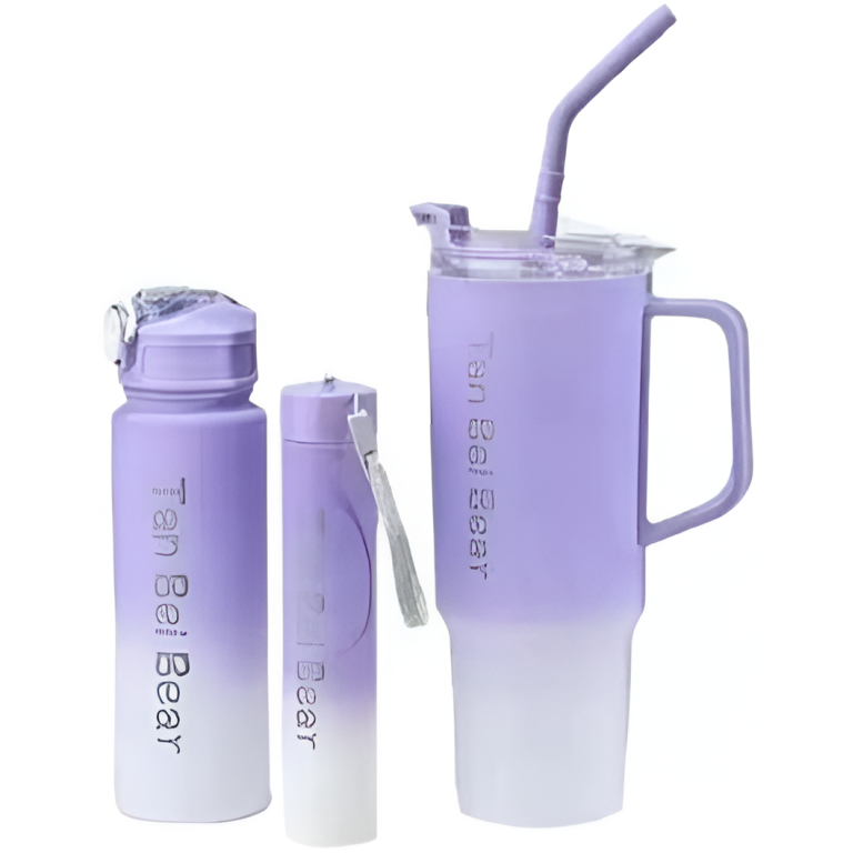 Παγούρια Πλαστικά Σετ 3 Τεμαχίων 1500ml-900ml-300ml Μωβ 24825