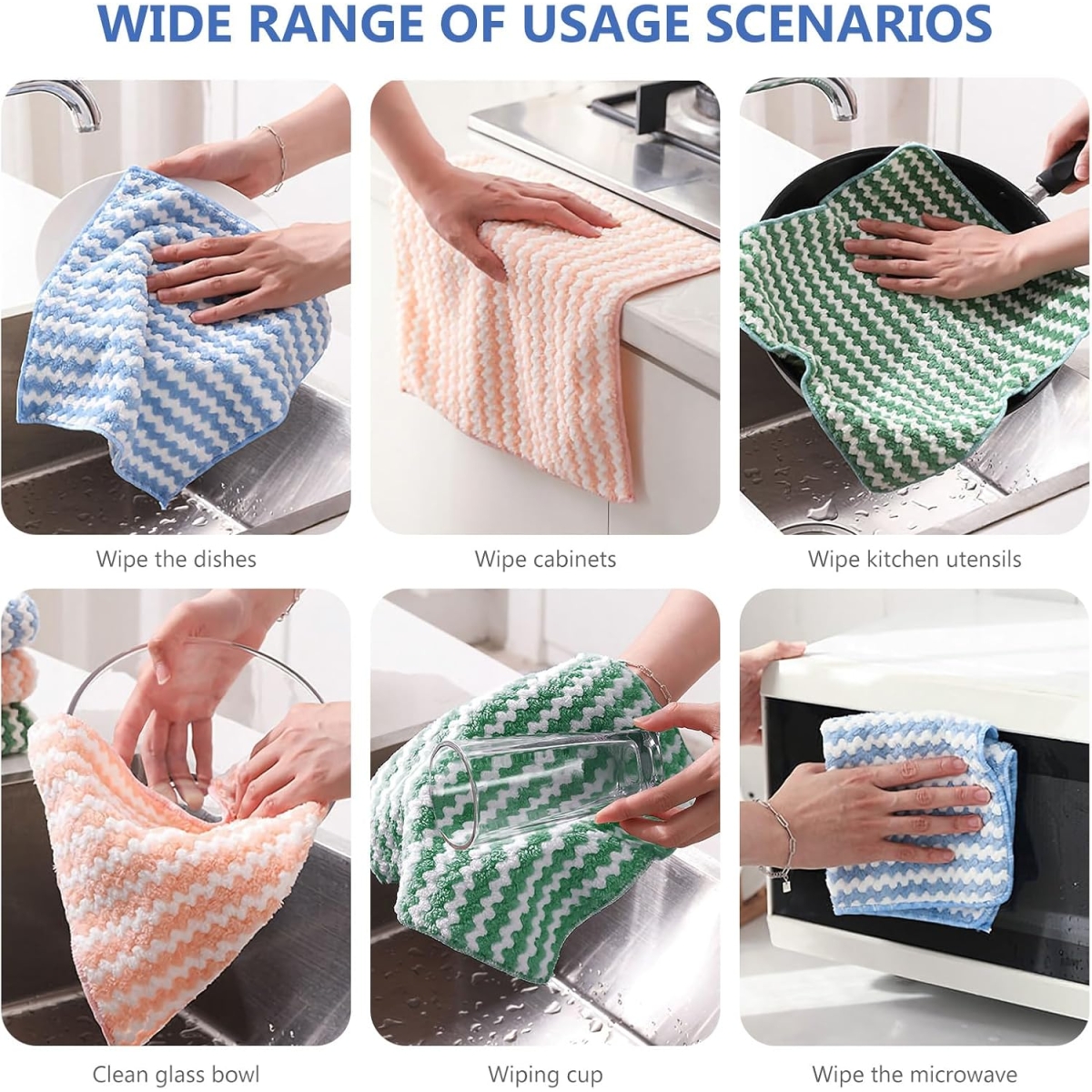 Πανιά Καθαρισμού Koυζίνας Fleece 25x26cm Σετ 12 τμχ LIAO G130080 - Image 4