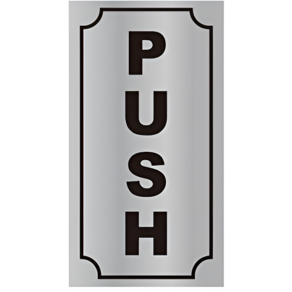 Πινακίδα Αλουμινίου PUSH Αυτοκόλλητη 90x200mm Motarro MU333-25