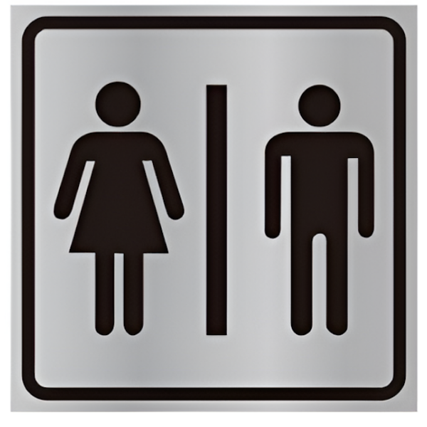 Πινακίδα Αλουμινίου WC Ανδρών & Γυναικών Αυτοκόλλητη Motarro MU333-30