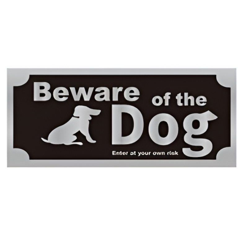 Πινακίδα Σήμανσης "Beware of the Dog" Αλουμινίου 200x90mm Motarro MU333-45
