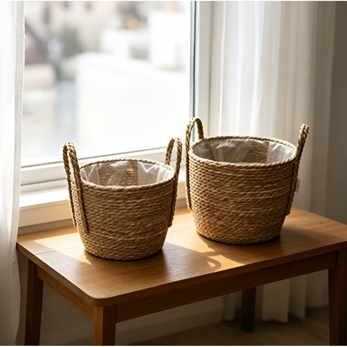 Πλεκτά Διακοσμητικά Kαλάθια Grass Basket Σετ 3 τμχ SDS-29395