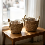Πλεκτά Διακοσμητικά Kαλάθια Grass Basket Σετ 3 τμχ SDS-29395