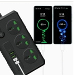 Πολύπριζο Ρεύματος B09 3000W με 3 Πρίζες και 5 USB