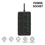 Πολύπριζο Ρεύματος B09 3000W με 3 Πρίζες και 5 USB