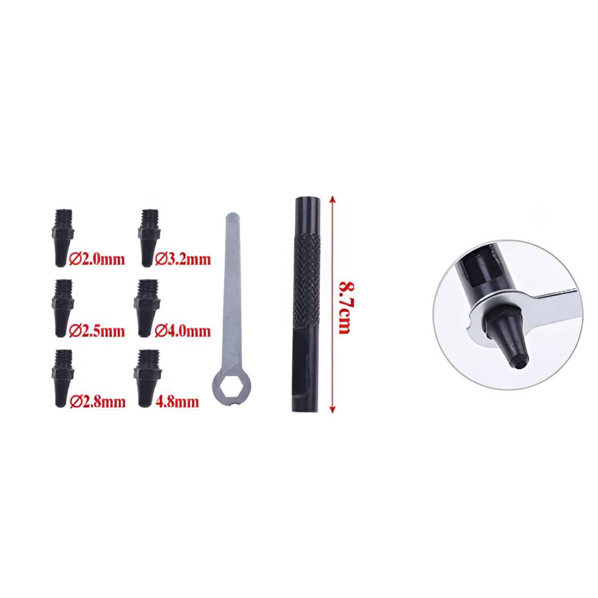 Πόντες Διάτρησης Σετ 8 τμχ 2-4.8mm Bossram 626808