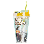 Ποτήρι Πλαστικό με Καπάκι και Καλαμάκι Halloween 450ml SDS-24803