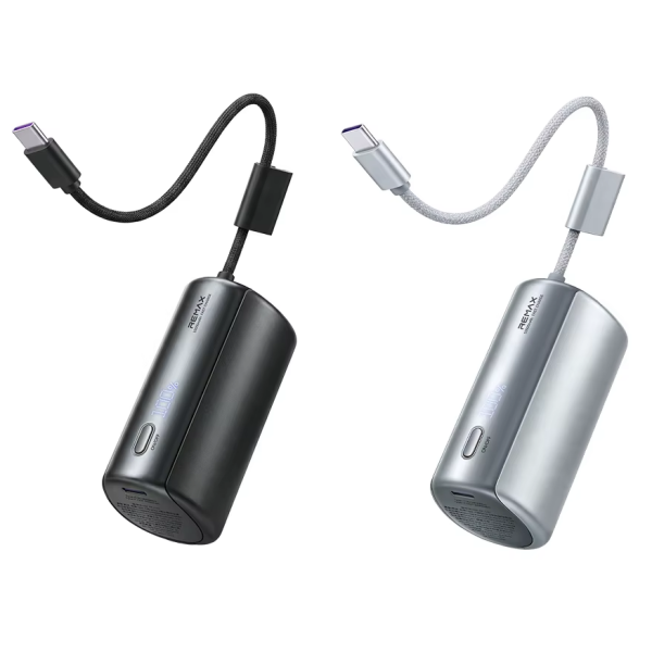 Power Bank 10000mAh 22.5W PD με Ενσωματωμένο Καλώδιο USB-C και Οθόνη LED Remax FP-110