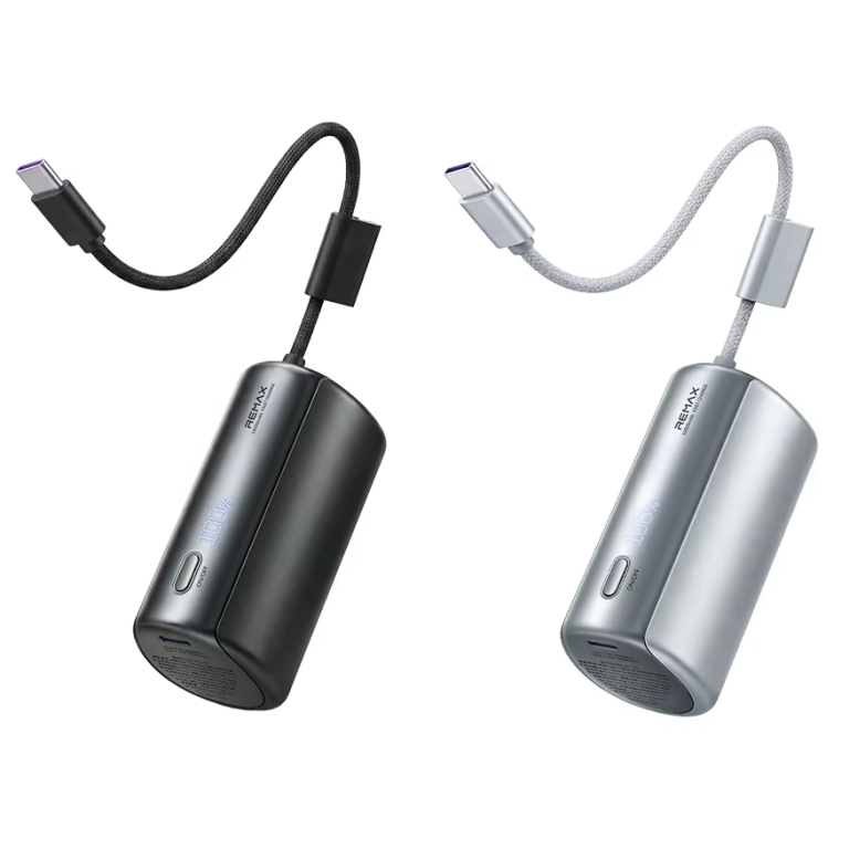 Power Bank 10000mAh 22.5W PD με Ενσωματωμένο Καλώδιο USB-C και Οθόνη LED Remax FP-110