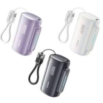 Power Bank 10000mAh 22.5W PD με Ενσωματωμένο Καλώδιο USB-C και Οθόνη LED Remax WP-117