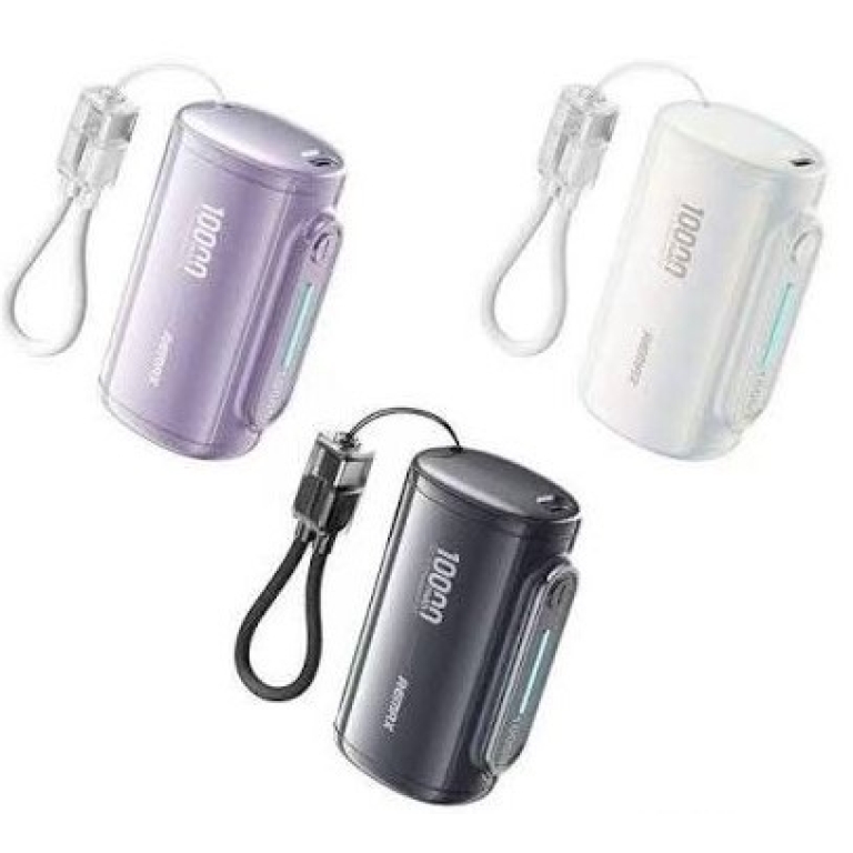 Power Bank 10000mAh 22.5W PD με Ενσωματωμένο Καλώδιο USB-C και Οθόνη LED Remax WP-117