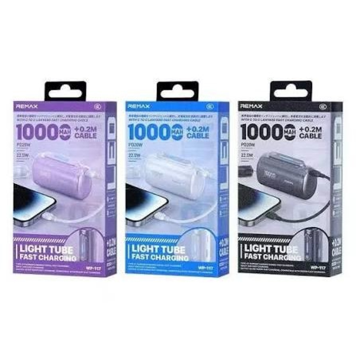 Power Bank 10000mAh 22.5W PD με Ενσωματωμένο Καλώδιο USB-C και Οθόνη LED Remax WP-117 - Image 5