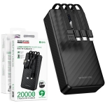 Power Bank 20000mAh με Ενσωματωμένα Καλώδια USB-C, Lightning, Micro USB & USB-A Μαύρο - Borofone BJ84A - Image 2