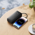 Power Bank 20000mAh με Ενσωματωμένα Καλώδια USB-C, Lightning, Micro USB & USB-A Μαύρο - Borofone BJ84A - Image 3