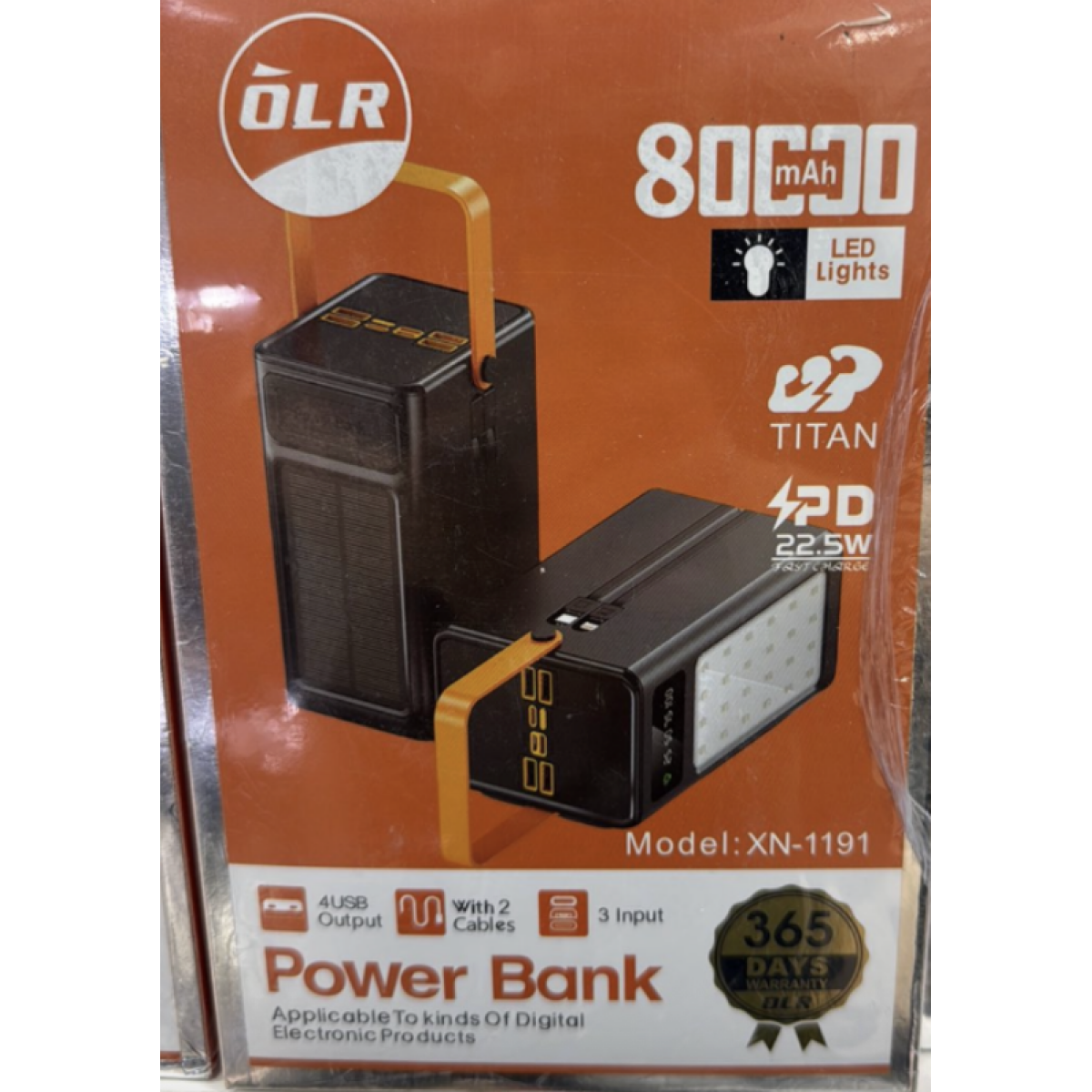 Power Bank 80000mAh με PD 22.5W και LED Φωτισμό OLR XN-1191 - Image 2
