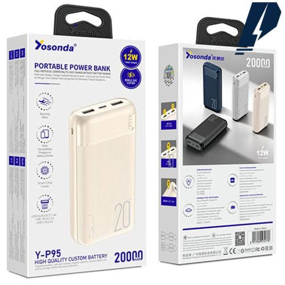Power Bank Ταχείας Φόρτισης 20000mAh 12W Yosonda Y-P95 - Image 3