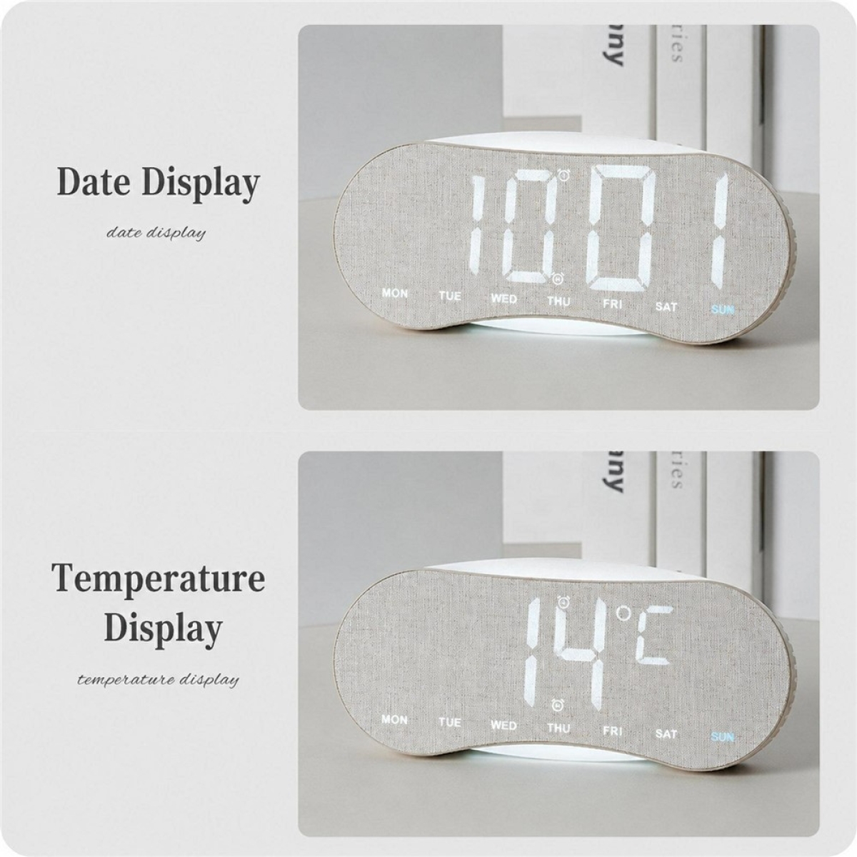 Ψηφιακό Ρολόι LED Με Ξυπνητήρι, Ημερομηνία Και Θερμοκρασία GH9031 - Image 2