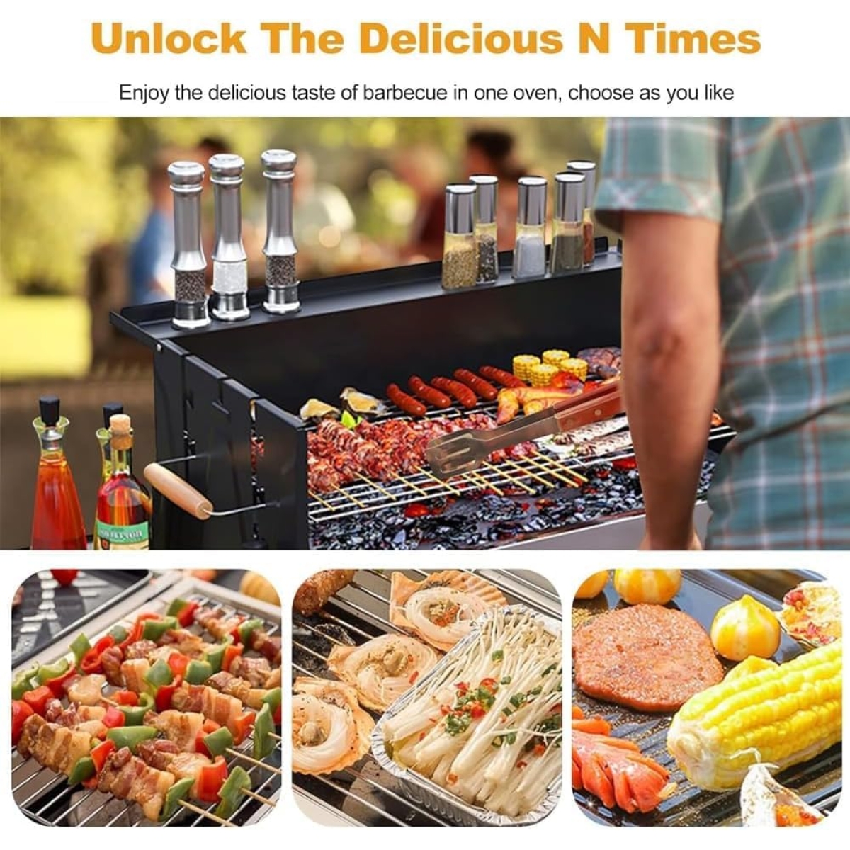 Ψησταριά Κάρβουνου BBQ με Ρυθμιζόμενο Ύψος 66x30cm K601 - Image 5