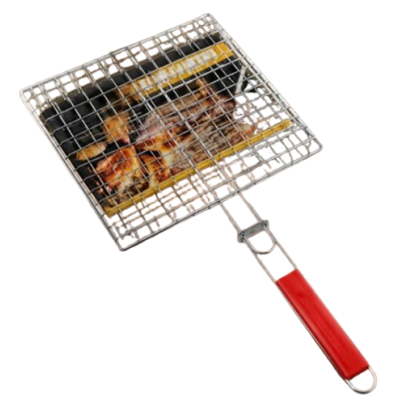 Σχάρα Ψησίματος BBQ Διπλή με Λαβή 30x30cm Y-201-1