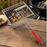 Σχάρα Ψησίματος BBQ Διπλή με Λαβή 30x30cm Y-201-1 - Image 2