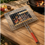 Σχάρα Ψησίματος BBQ Διπλή με Λαβή 30x40cm Y-202-1 - Image 2