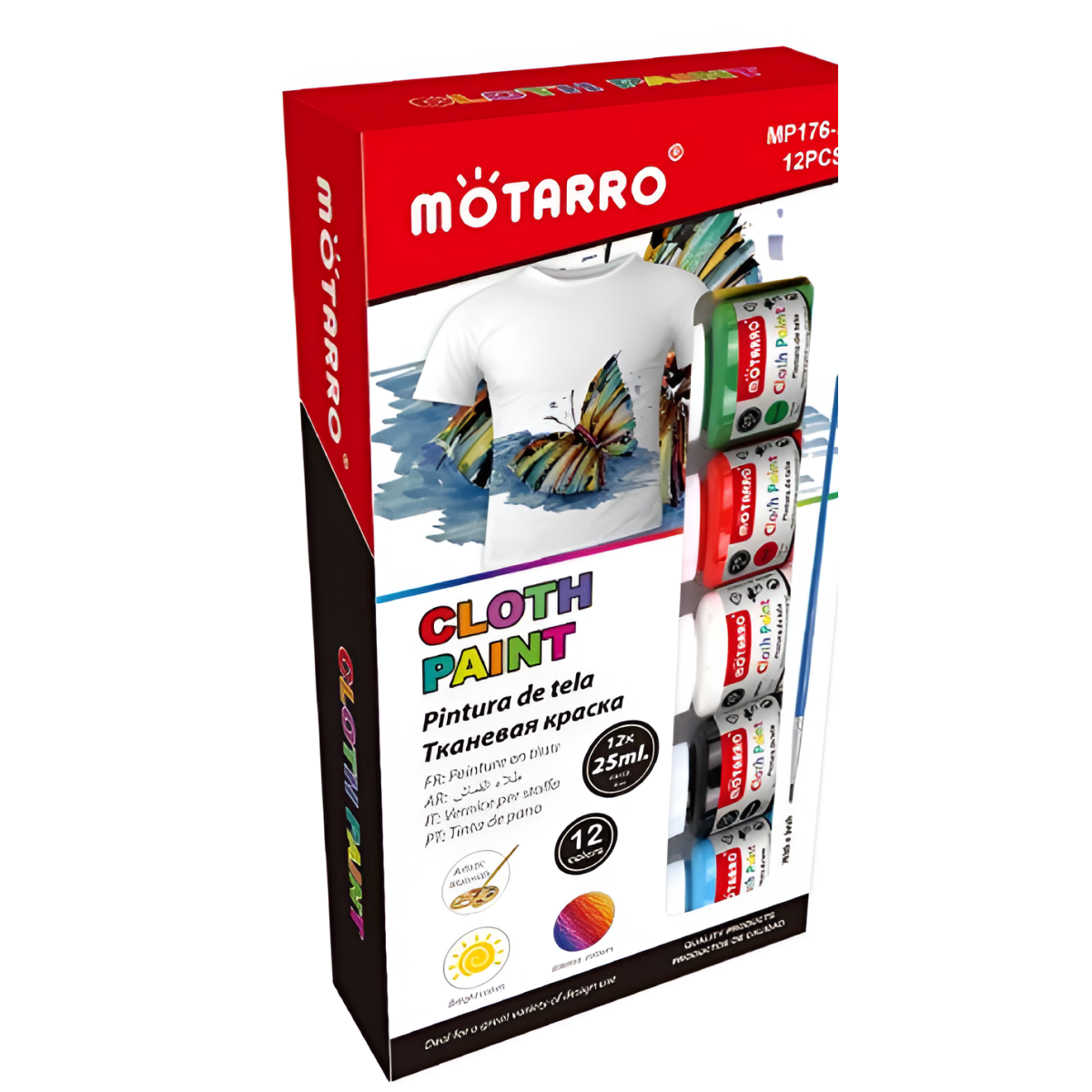 Σετ Χρώματα για Βαφή Υφάσματος 12 x 25ml Motarro MP176-5