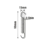 Σετ Ελατήρια Γάντζου Liyset 2.5x15x90mm 2 τμχ