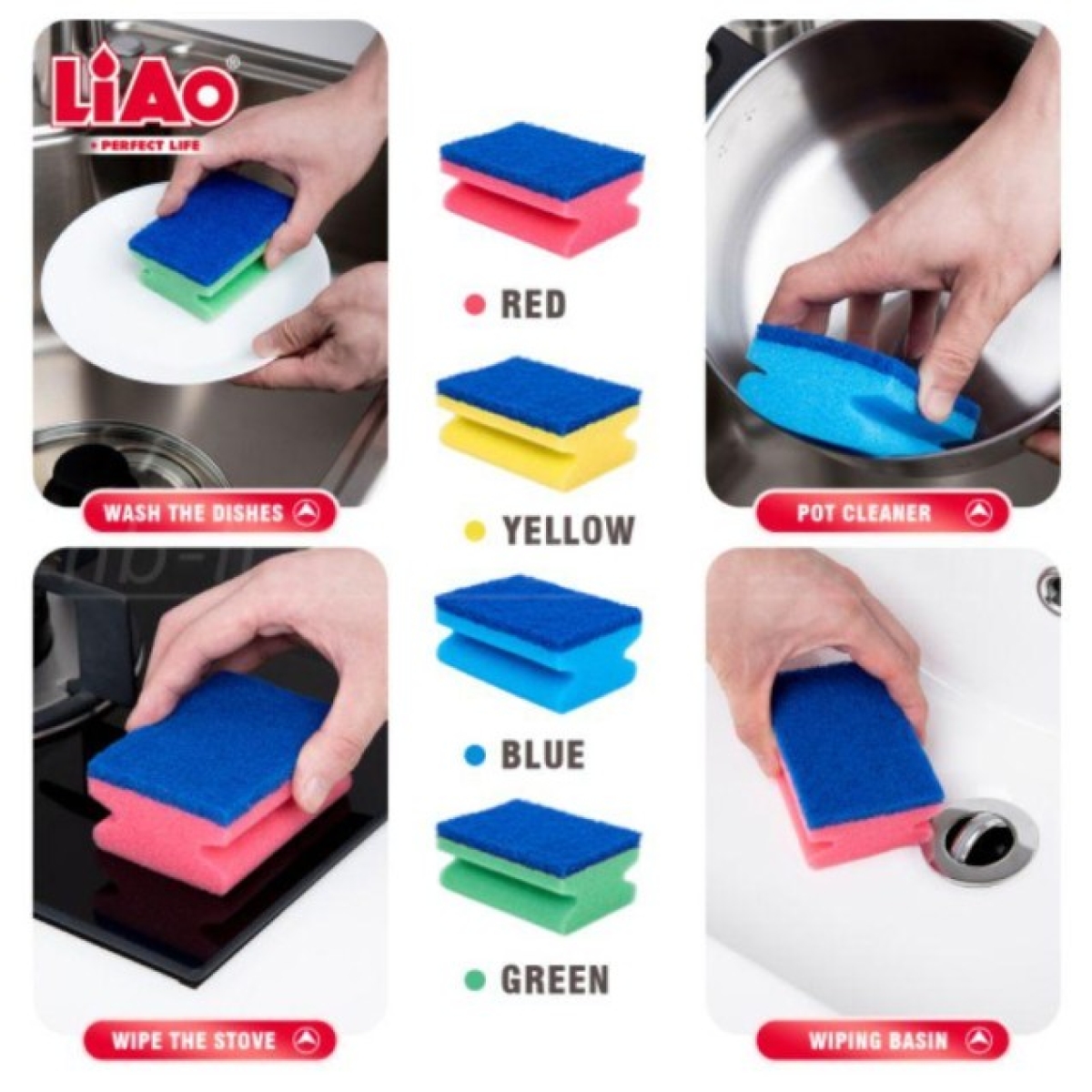 Σφουγγαράκια Κουζίνας Σετ 16 Τεμαχίων LIAO H130079 - Image 3