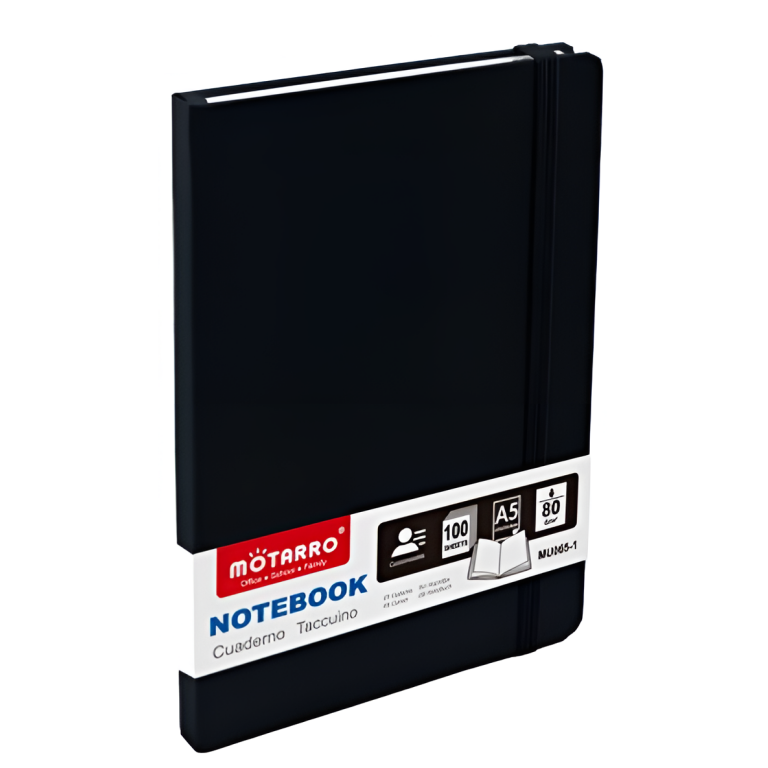Σημειωματάριο A5 100 Φύλλων 80gsm Μαύρο Motarro MU065-1